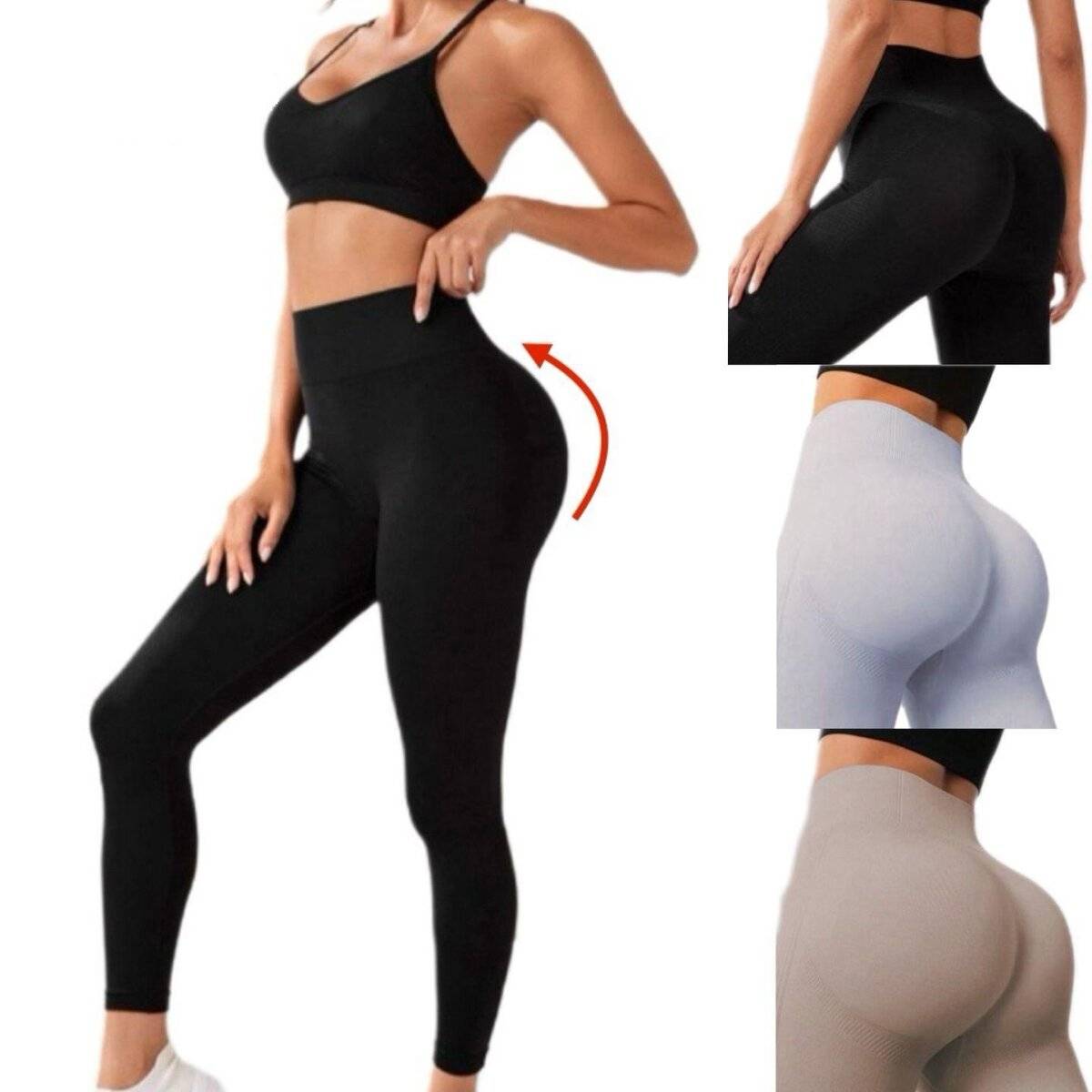 Sport Leggings für Damen – Bequemer Halt und volle Bewegungsfreiheit XL/2XL Schwarz