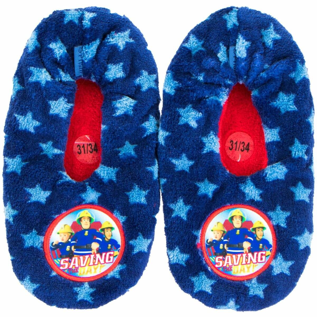 Feuerwehrmann Sam Pantoffeln mit Rutschfester Sohle – Perfekt für Kleine Feuerwehrfans! 23/26 cm