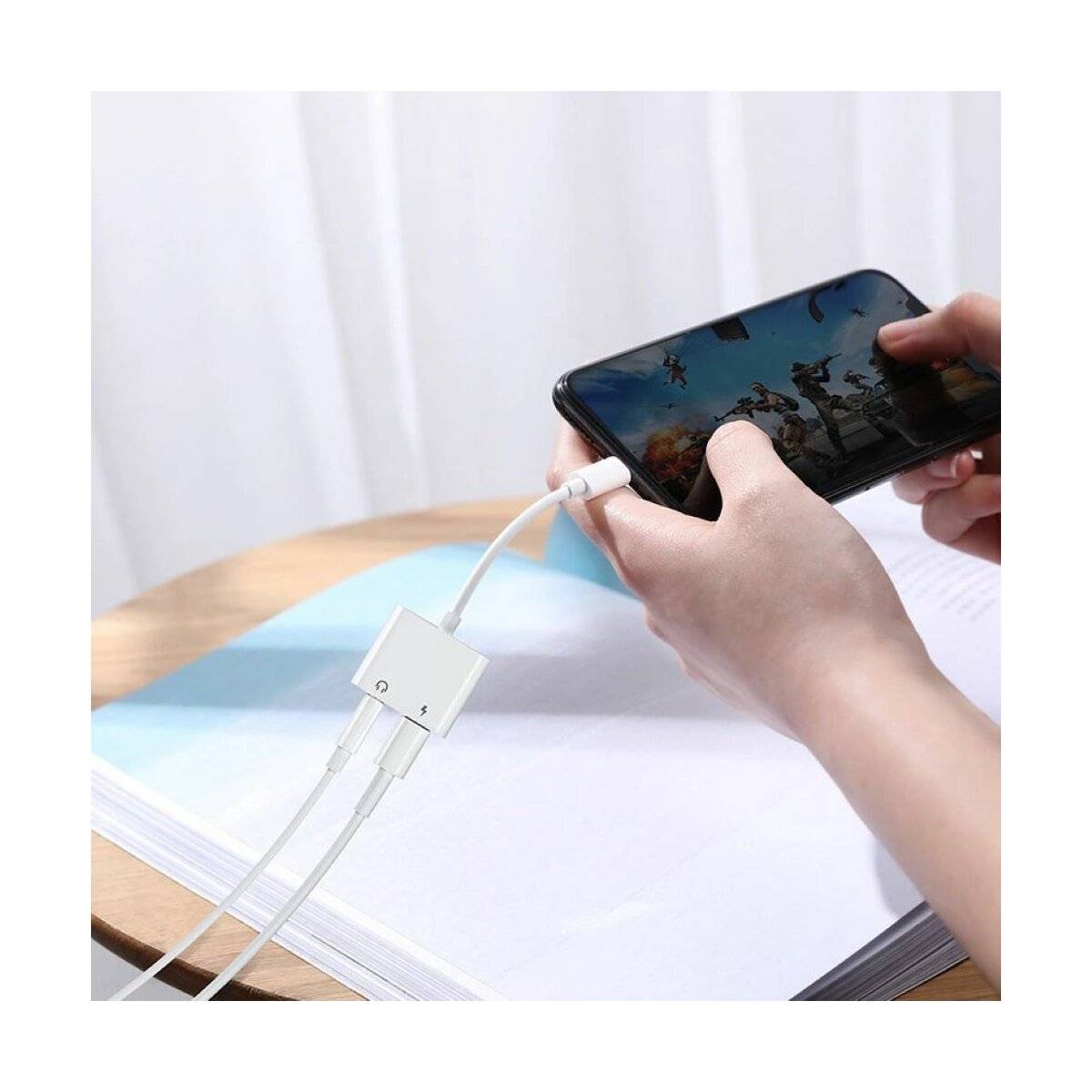 Joyroom Adapter für Kopfhörer - kompatibel mit iPhone Laden und Musik hören gleichzeitig +3,5 mm Anschluss