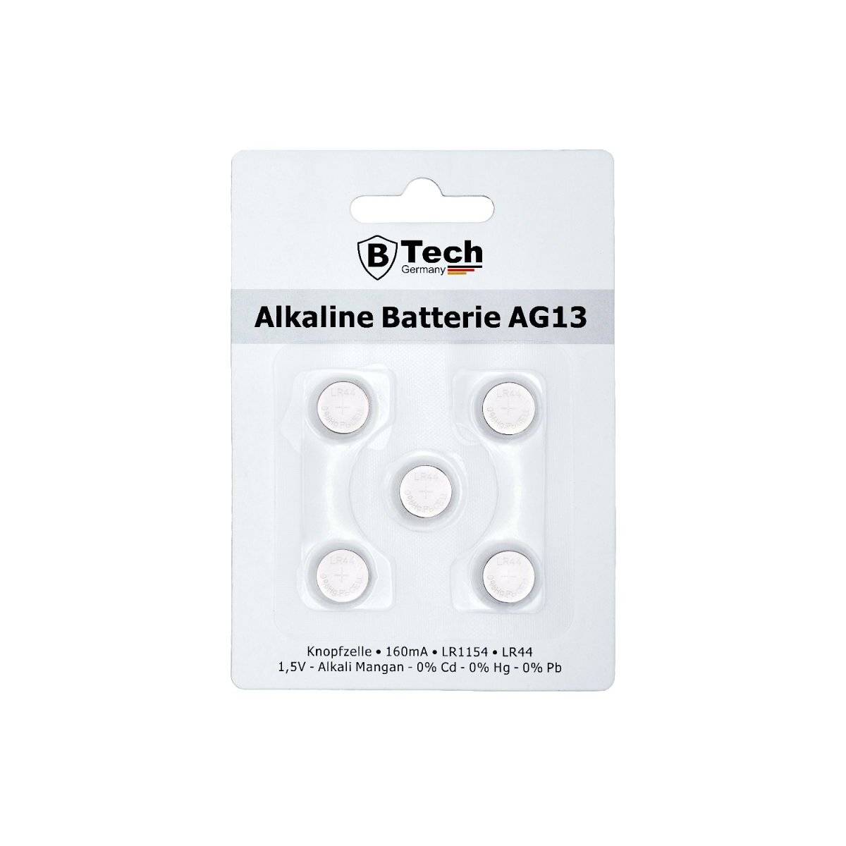Batterie Alkaline (5er Pack) AG13 Knopfzelle-Blister
