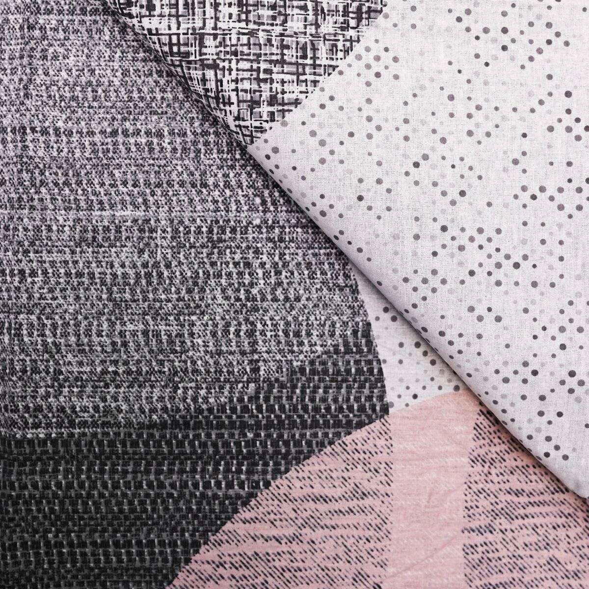 Wendebettwäsche aus 100% Baumwolle mit Kreismustern mit Kissen- und Deckenbezug 155x220 cm