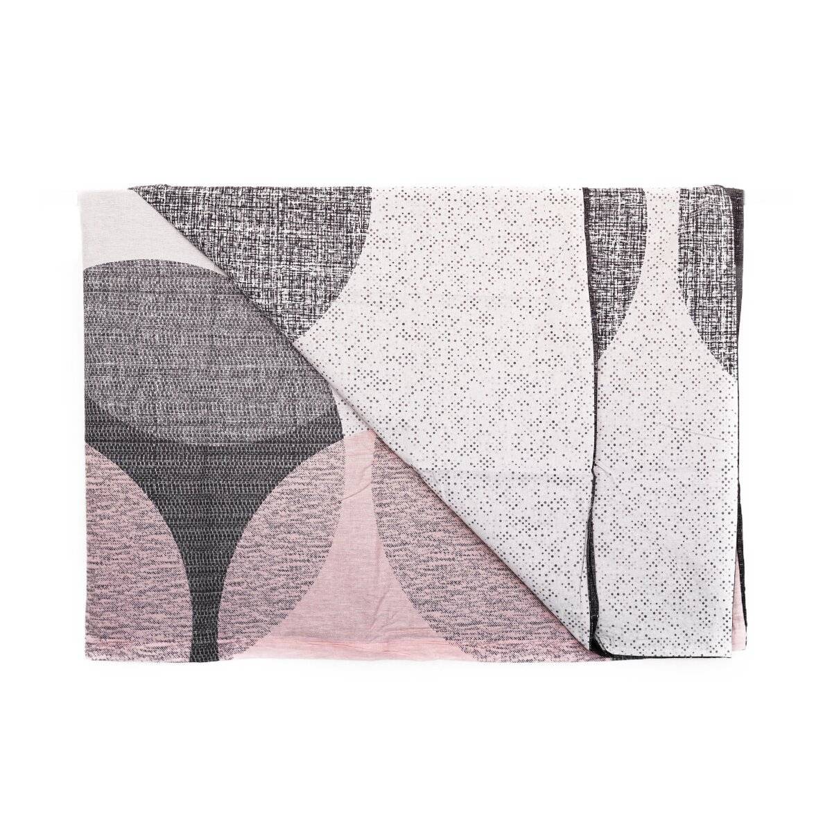 Wendebettwäsche aus 100% Baumwolle mit Kreismustern mit Kissen- und Deckenbezug 155x220 cm