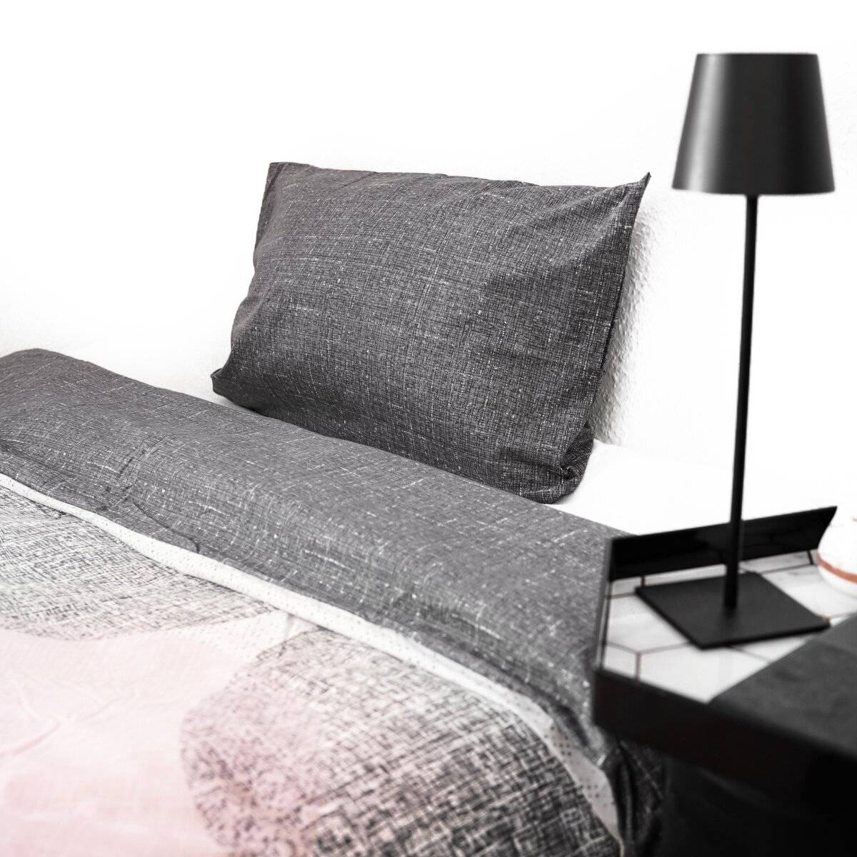 Wendebettwäsche aus 100% Baumwolle mit Kreismustern mit Kissen- und Deckenbezug 155x220 cm