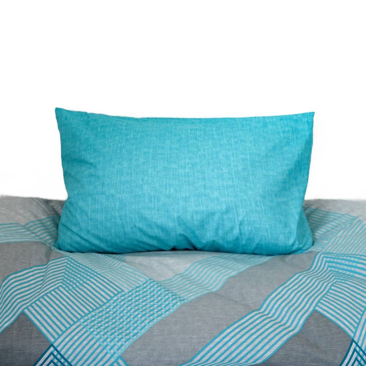 Bettwäsche aus 100% Baumwolle mit Fischgrätenmuster Decken- und Kissenbezug 135x200 cm