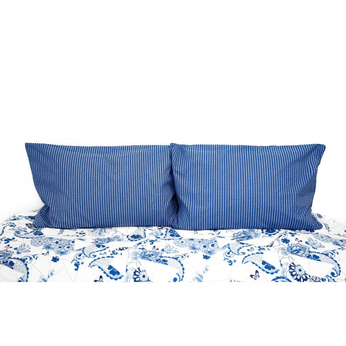 Wendebettwäsche mit Blumenmuster Kissen-und Deckenbezug aus 100% Baumwolle 200x200 cm