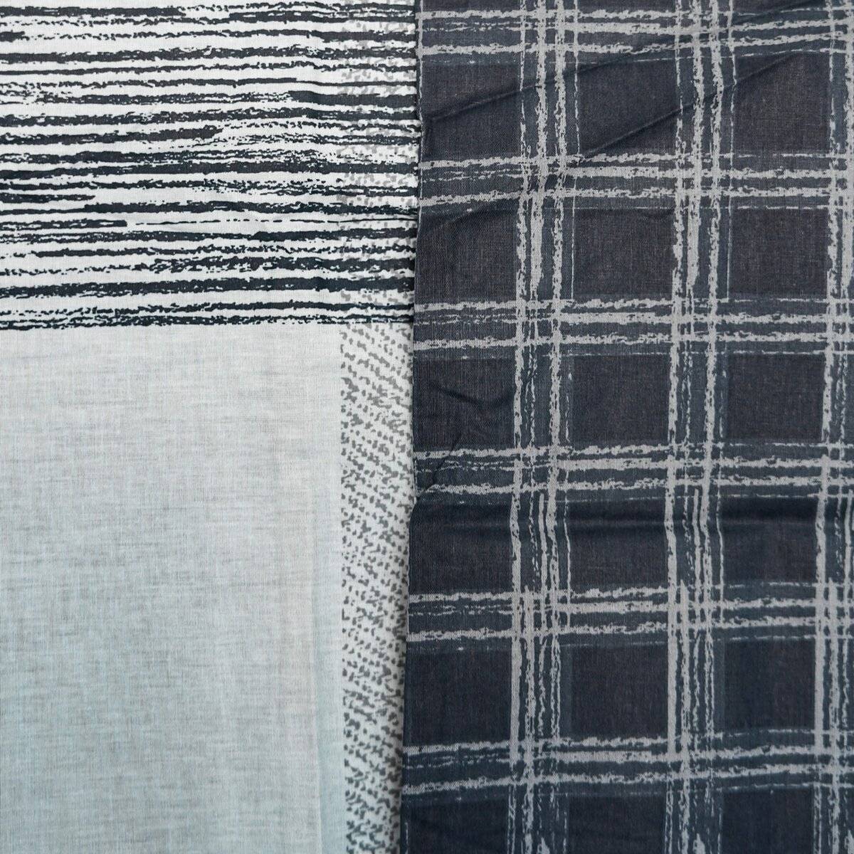 Wendebettwäsche aus 100% Baumwolle karierte Bettwäsche mit Decken- und Kissenbezug 135x200 cm