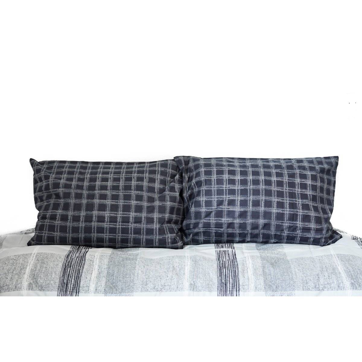 Wendebettwäsche aus 100% Baumwolle karierte Bettwäsche mit Decken- und Kissenbezug 200x220 cm