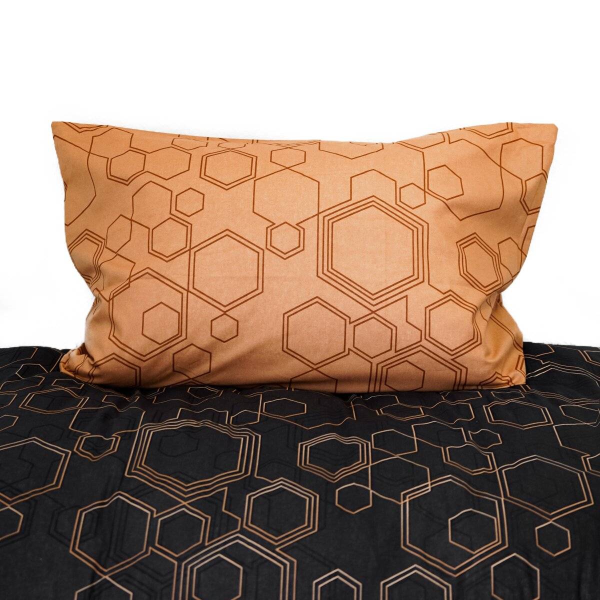 Bettwäsche aus 100% Baumwolle mit Kissen- und Deckenbezug in Hexagon Design 135x200 cm