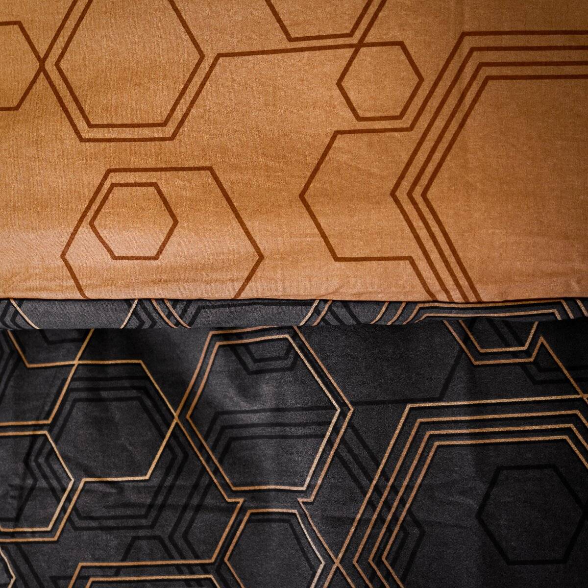 Bettwäsche aus 100% Baumwolle mit Kissen- und Deckenbezug in Hexagon Design 135x200 cm