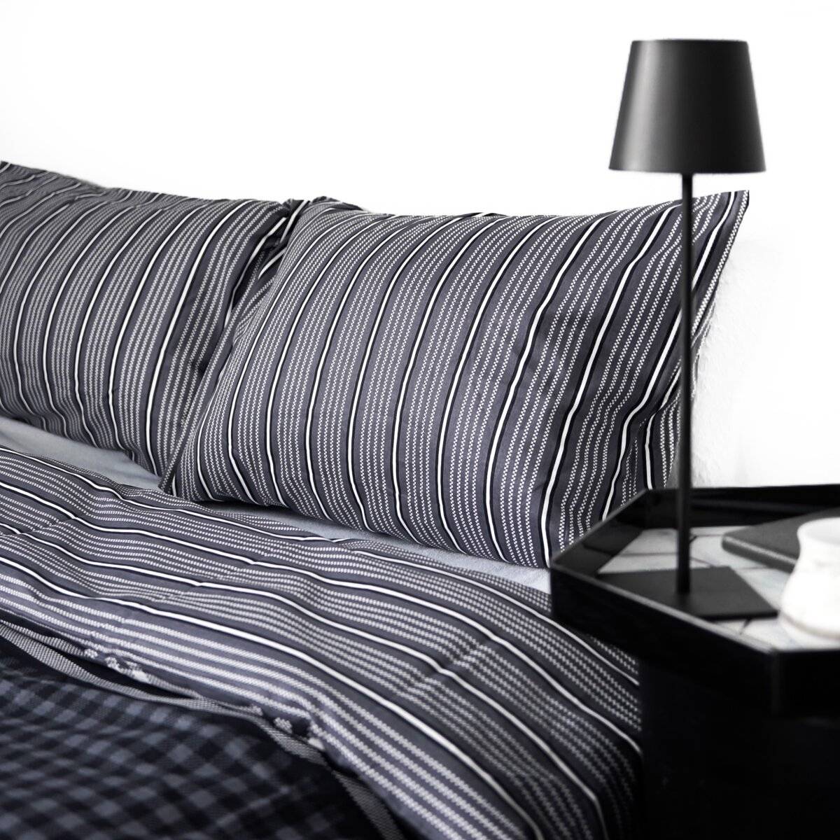 Bettwäsche mit kariertem Muster aus 100% Baumwolle mit Decken- und Kissenbezug 200x200 cm