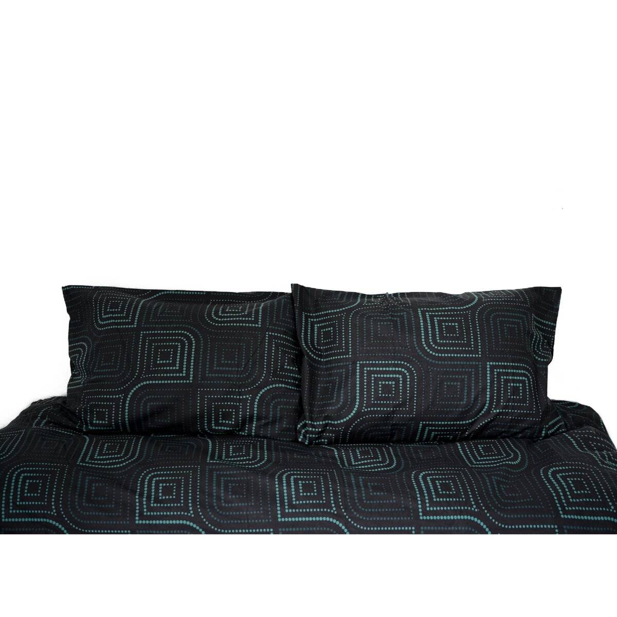 Wendebettwäsche aus Baumwolle mit gepunktetem Muster, Decken- und Kissenbezug 200x200 cm