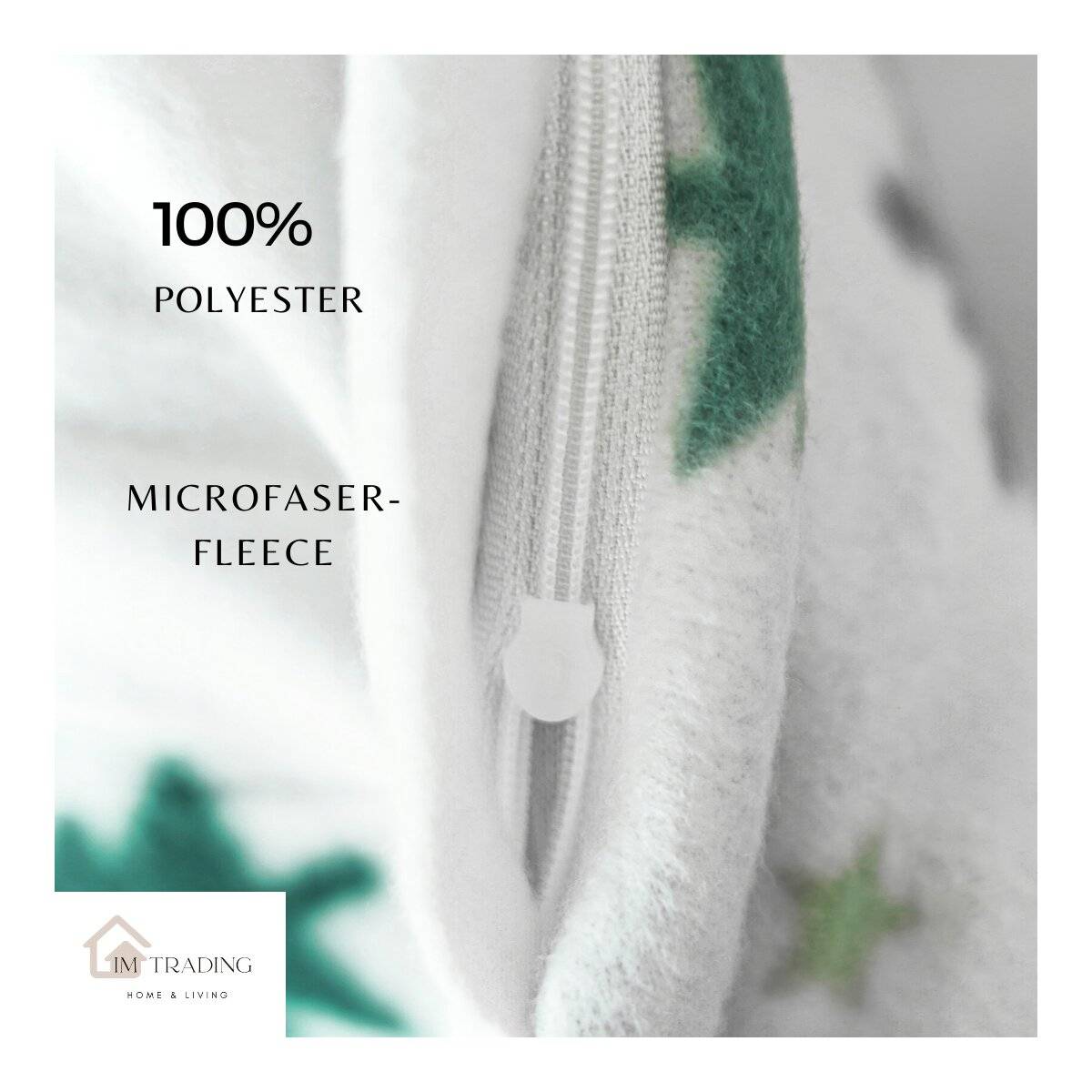 Fleece-Bettwäsche mit grünen Tannenmuster aus 100% Polyester - Kuschelig und pflegeleicht 155x220 cm