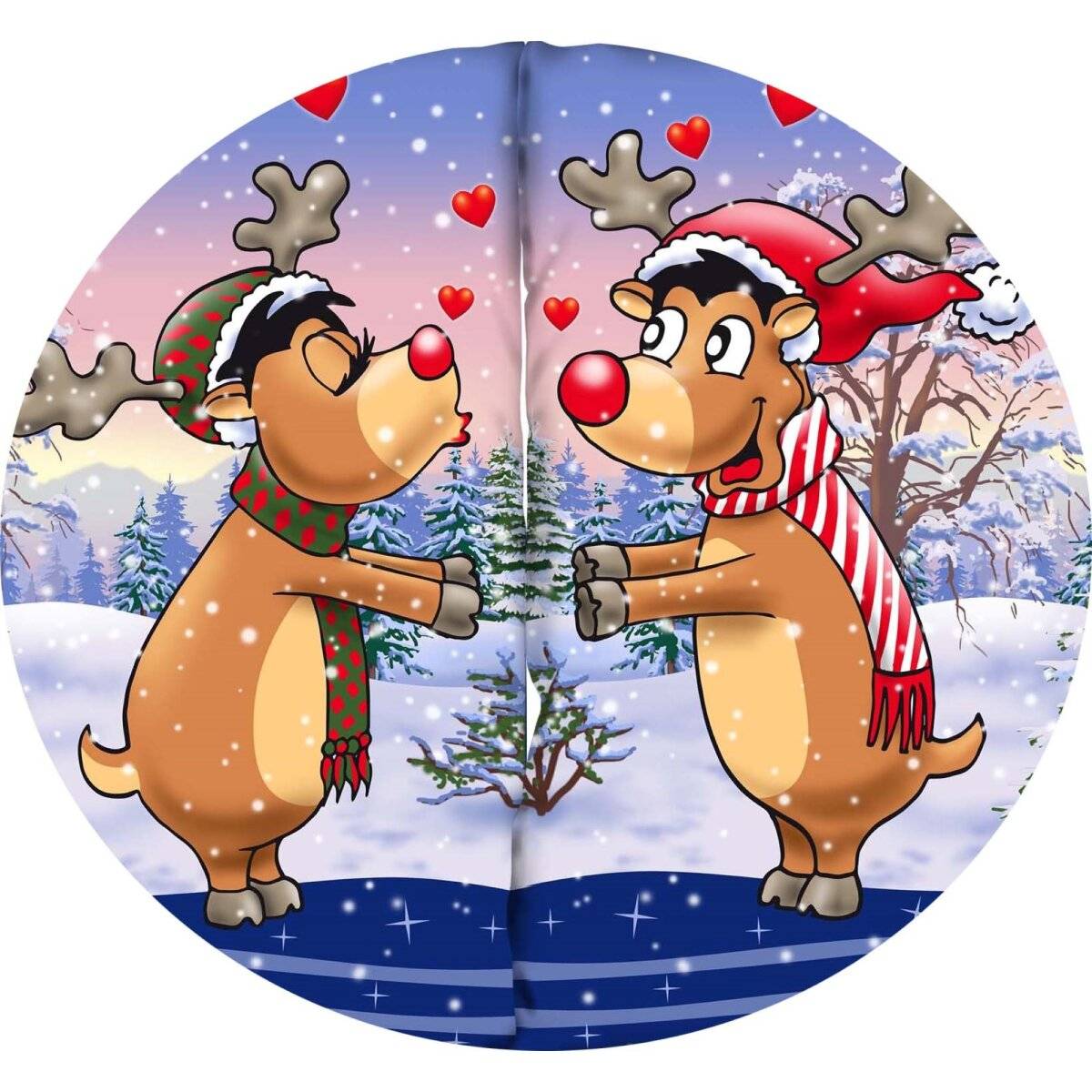 Einzelne Zwei Personen Fleece-Bettwäsche 135x200 cm mit Rentiermotiv Weihnachtsbettwäsche