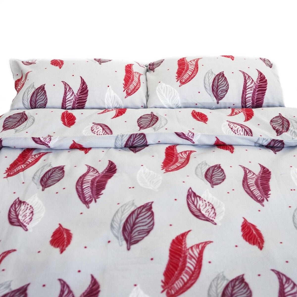 Fleece Bettwäsche mit Federmotiv - Kuschelig und Weich aus 100% Polyester 200x200 cm