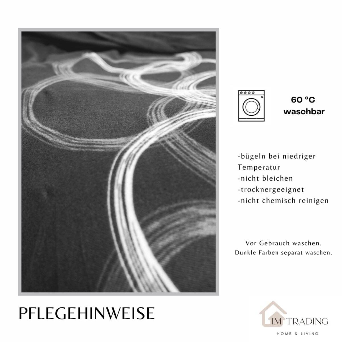 Fleece-Bettwäsche mit Reißverschluss in Grau Kissen- und Deckenbezug 100% Polyester 200x220 cm