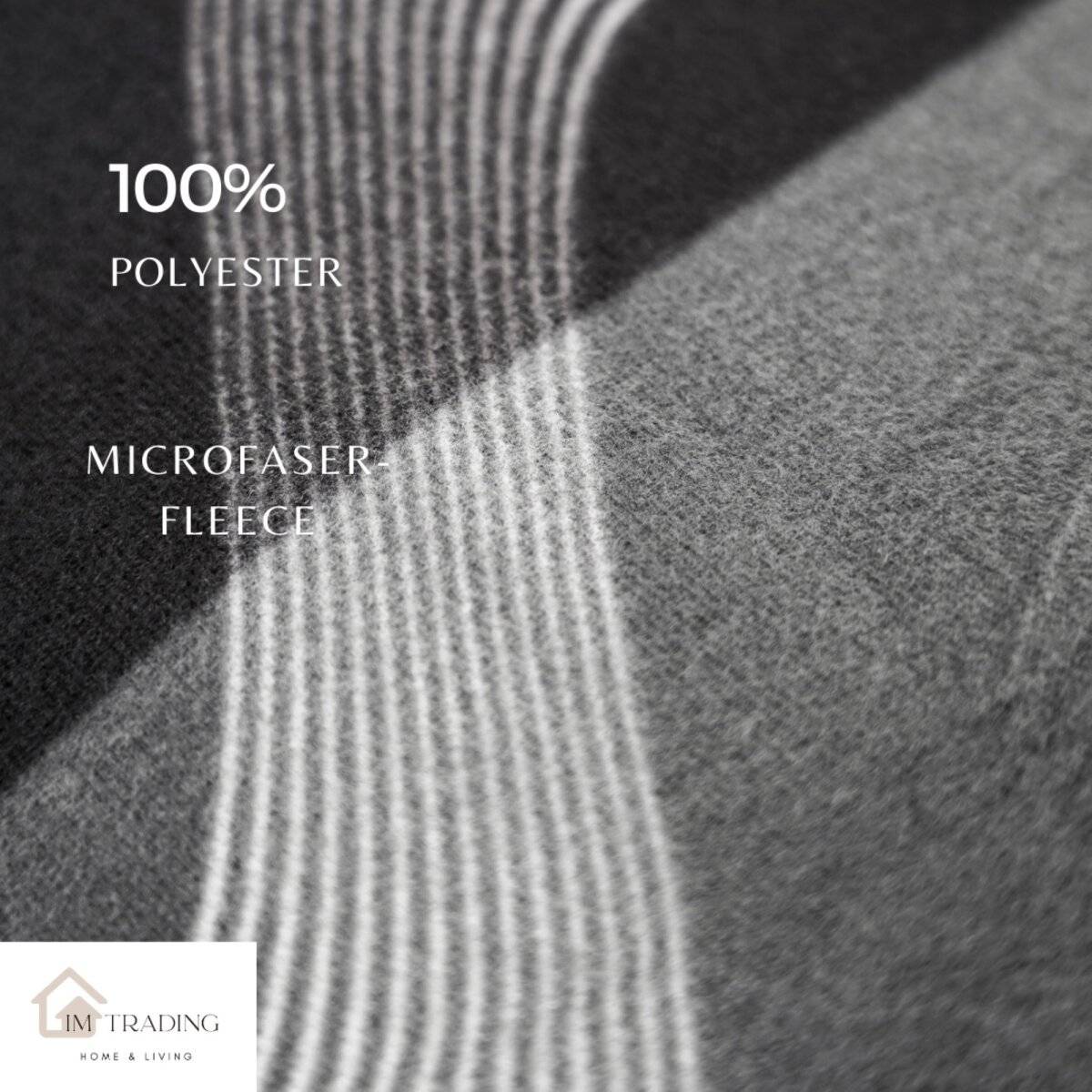 Fleece-Bettwäsche mit Reißverschluss in Grau Kissen- und Deckenbezug 100% Polyester 200x220 cm