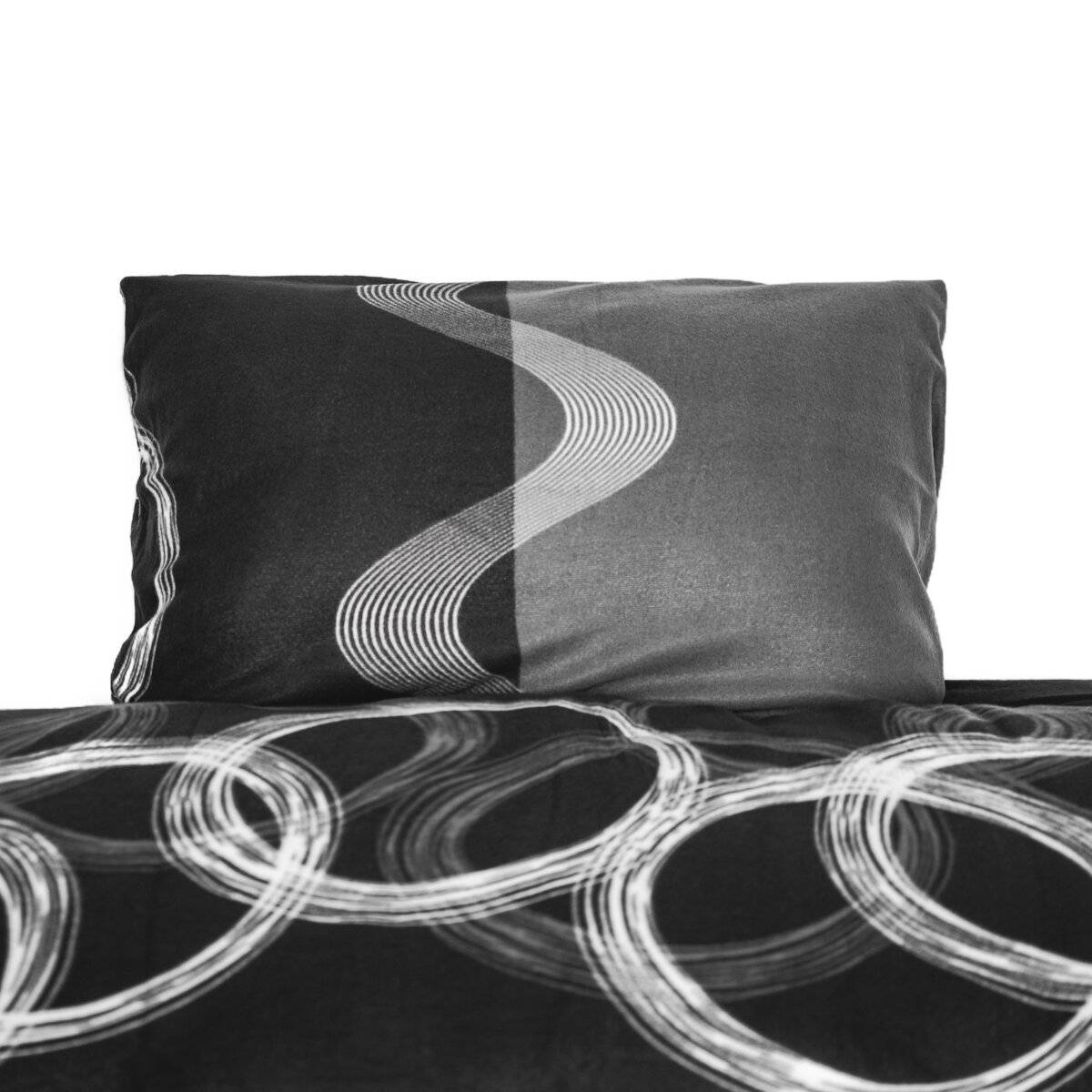 Fleece-Bettwäsche mit Reißverschluss in Grau Kissen- und Deckenbezug 100% Polyester 135x200 cm