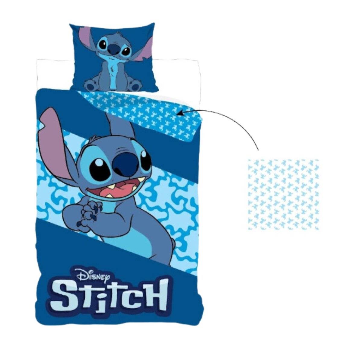 Lilo & Stitch Bettwäsche in Blau Wendebettwäsche für Kinder Bettbezug 135x200 cm