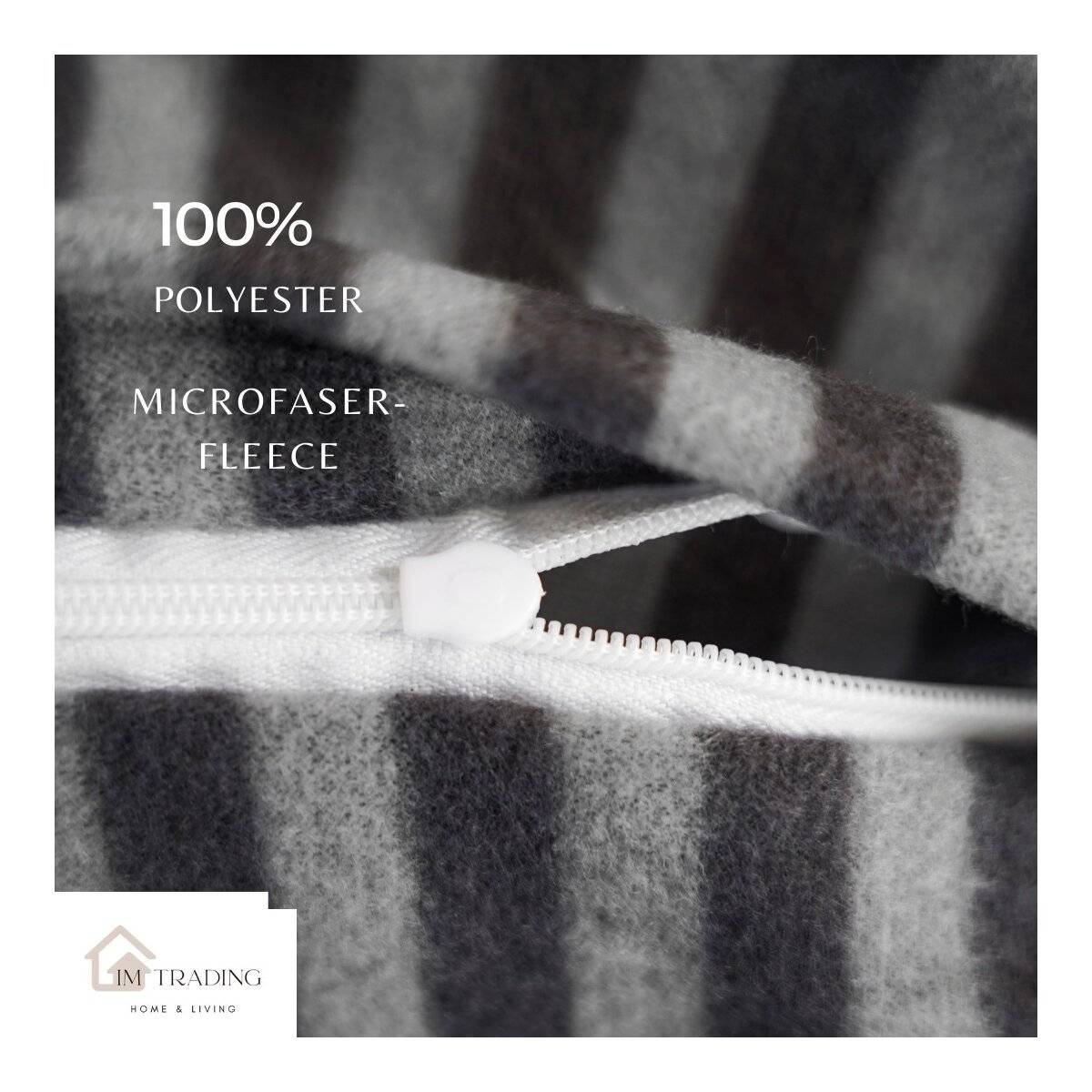 Fleece Bettwäsche mit Sternenmuster in Grau Kuschelig und Weich aus Polyester 135x200 cm