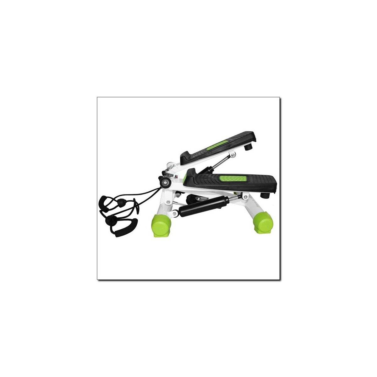 2-1 Side Stepper für Zuhause mit Expandern mit LCD-Monitor, Up-Down Swing Stepper mit Power Ropes Grün