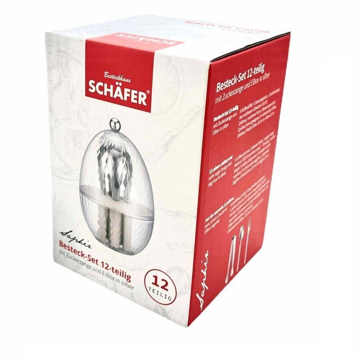 13 Tlg. Besteck-Set aus 18/10 Edelstahl in Ei-Box Essbesteck-Set Mehrzweckbesteck Silber