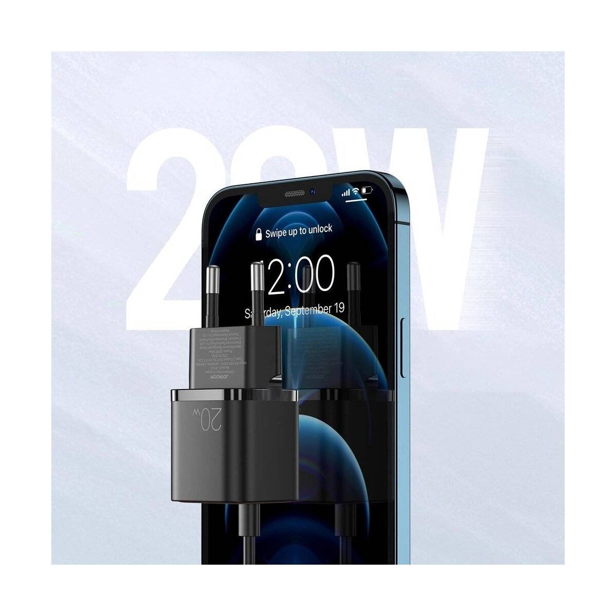 Schnellladegerät Joyroom - USB Typ C Ladegerät 20W Power Delivery Quick Charge 3.0 AFC schwarz