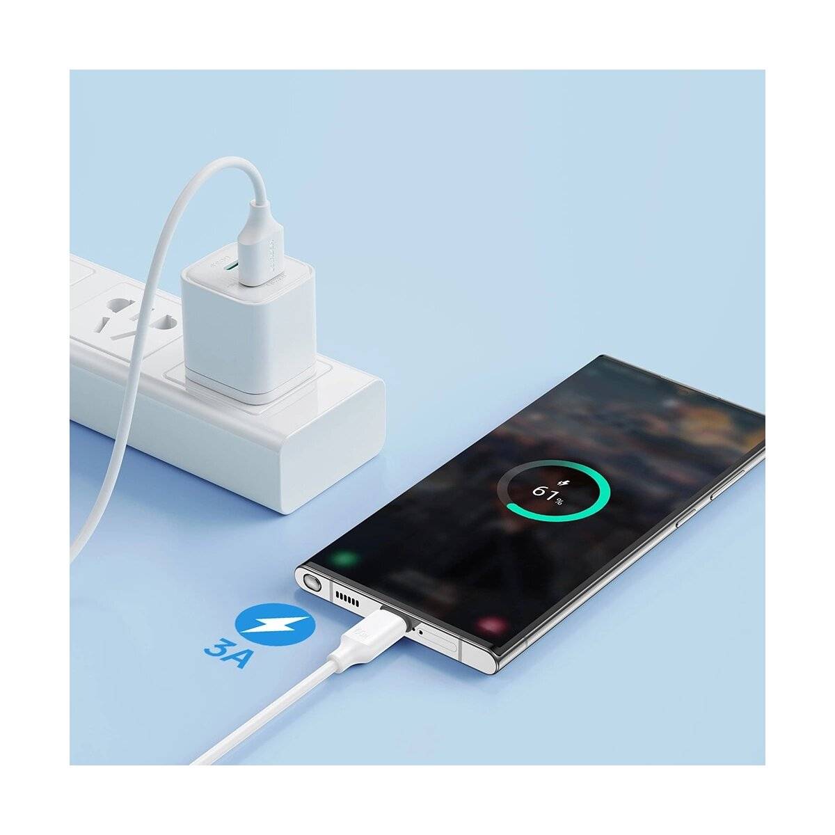 Ladekabel / Datenkabel Joyroom Long-Lasting Series A9 USB-A / USB-C 3A-Kabel 1 m – Schwarz