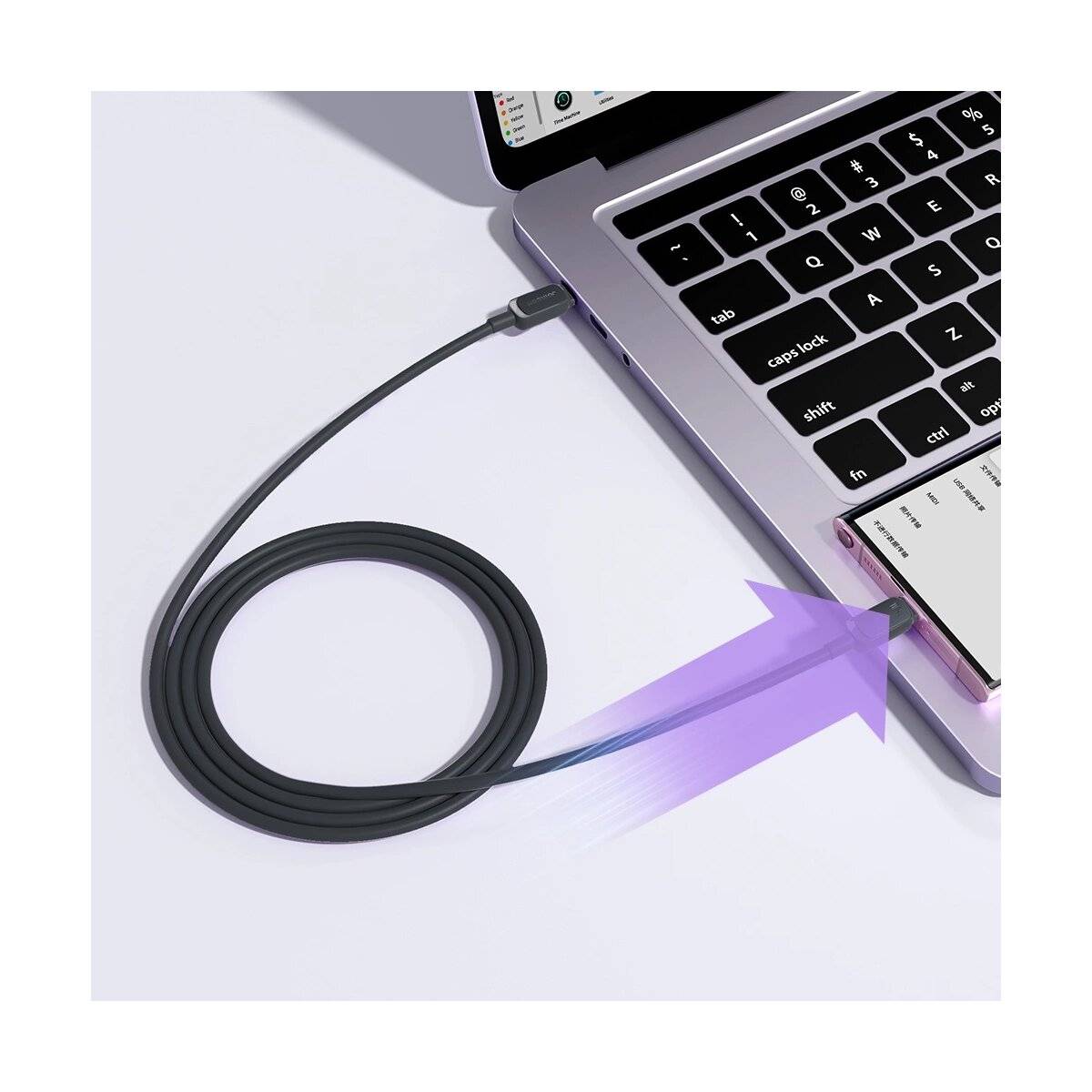 Datenkabel Multi-Color Series A14 Ladekabel USB-C/USB-C-Kabel 100 W 1,2 m Schwarz