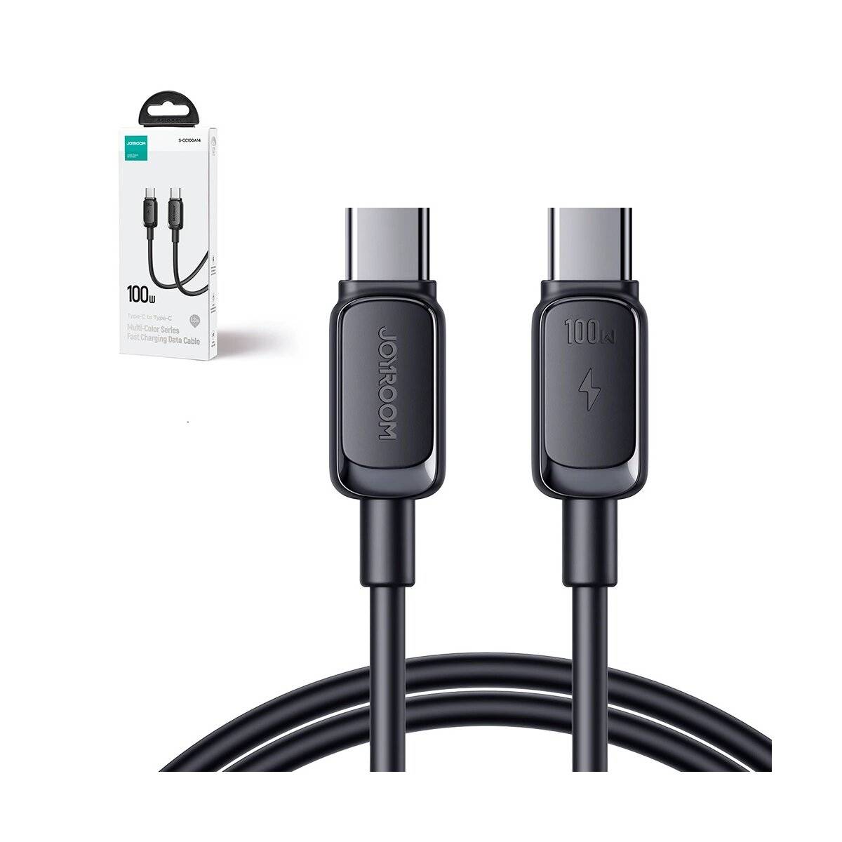 Datenkabel Multi-Color Series A14 Ladekabel USB-C/USB-C-Kabel 100 W 1,2 m Schwarz