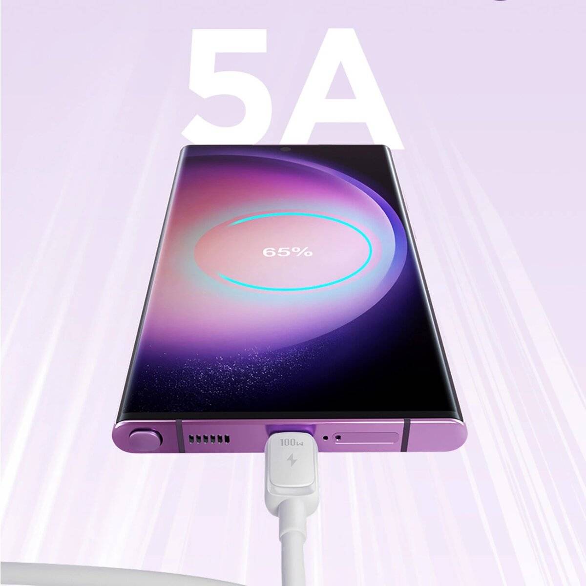 Datenkabel Multi-Color Series A14 Ladekabel USB-C/USB-C-Kabel 100 W 1,2 m Weiß