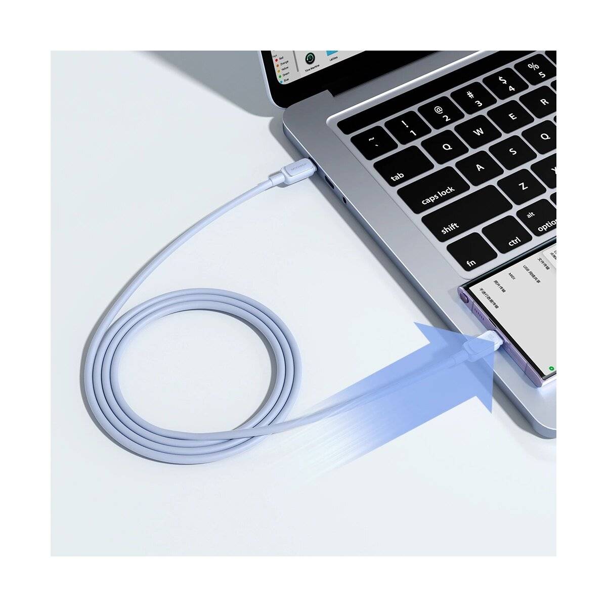 Datenkabel Multi-Color Series A14 Ladekabel USB-C/USB-C-Kabel 100 W 1,2 m Blau