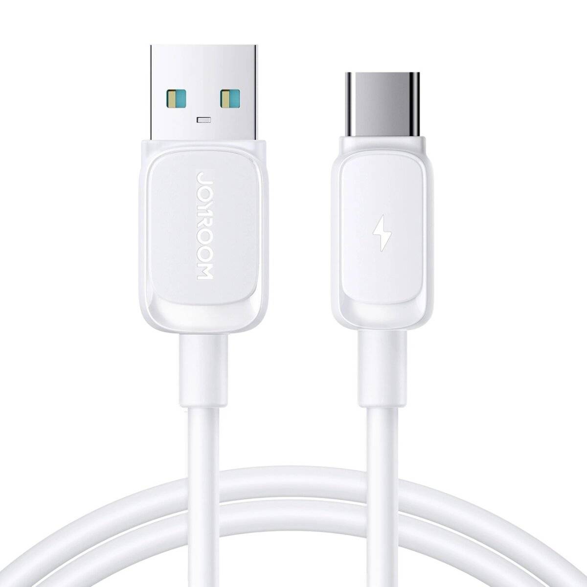 Ladekabel mit USB-A/USB-C-Anschlüssen - 3A Strom, 1,2 m Datenkabel Weiß
