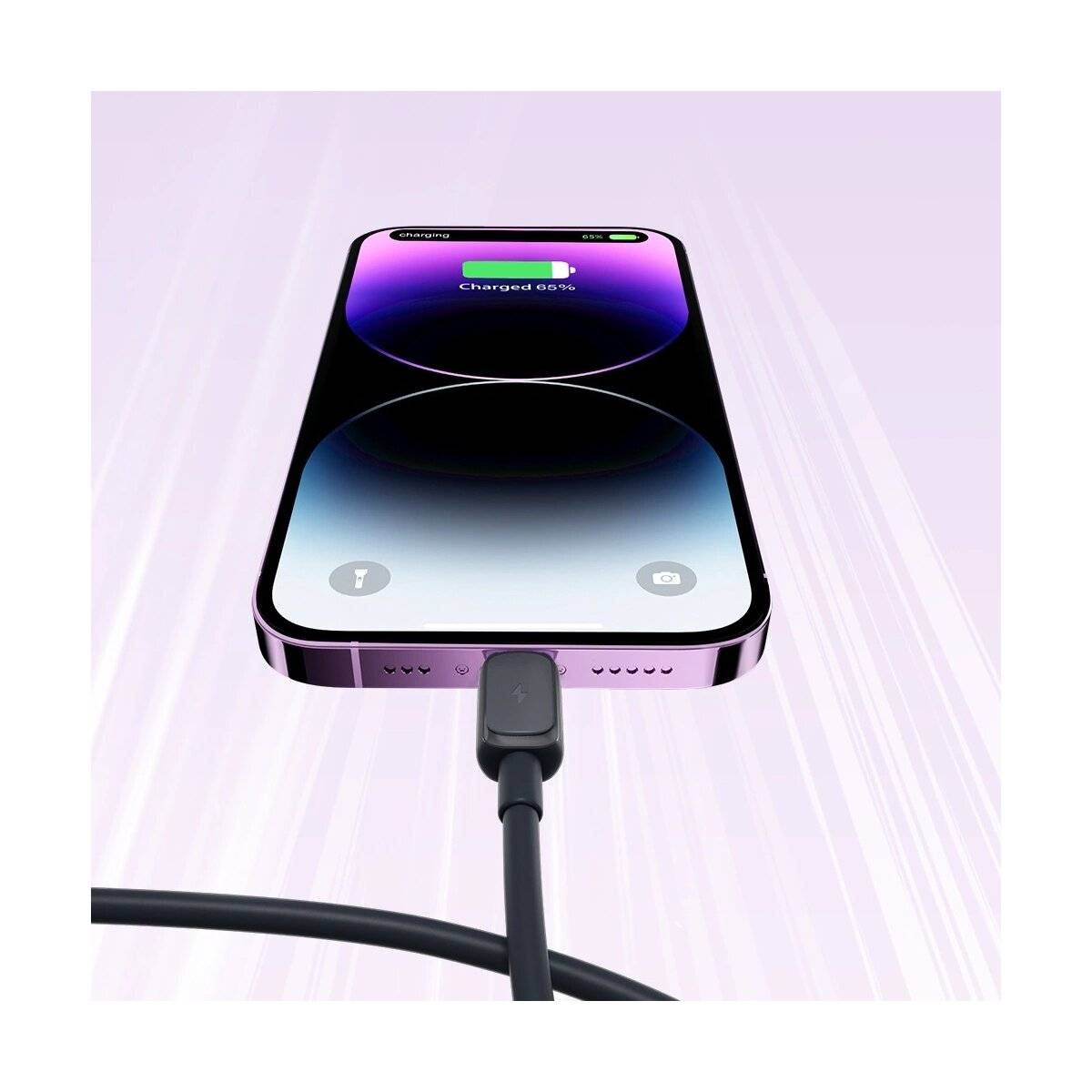 Kabel kompatibel mit iPhone /USB-A-Anschlüssen - 2,4 A, 1,2 m Ladekabel Schwarz