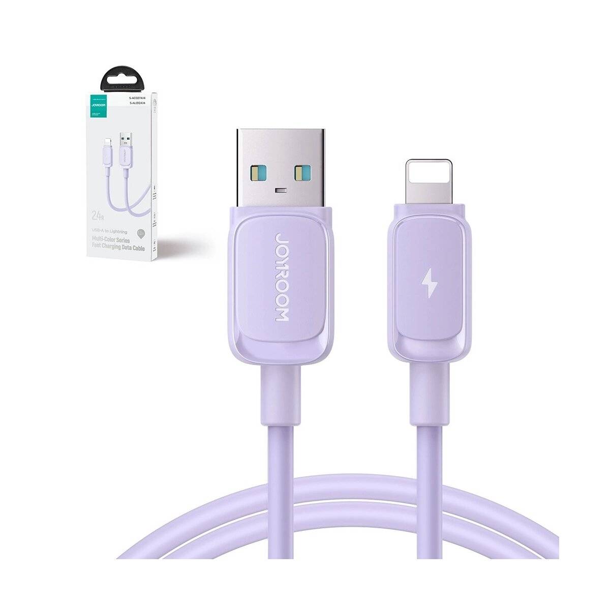 Kabel kompatibel mit iPhone /USB-A-Anschlüssen - 2,4 A, 1,2 m Ladekabel Lila