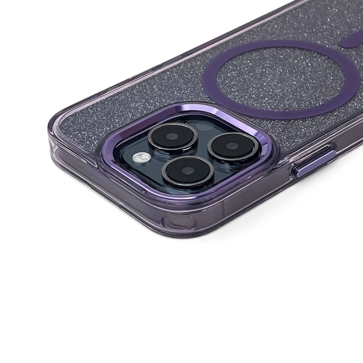 Glitter Case kompatibel mit MagSafe Glitzer Handyhülle kompatibel mit iPhone 16 Lila