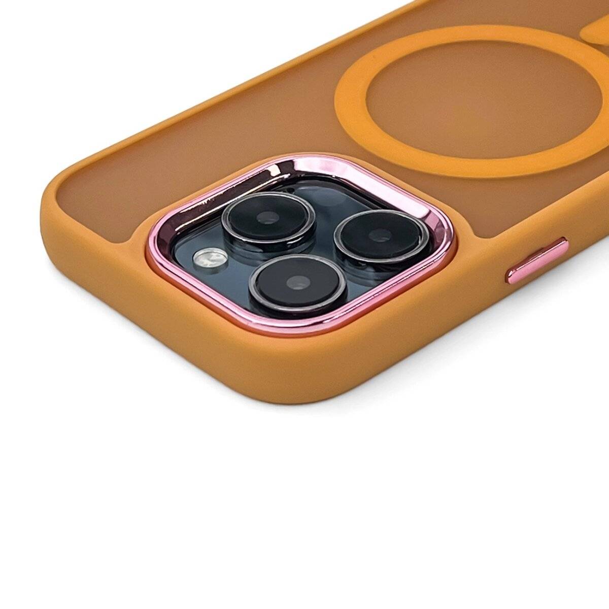 Magnetic Collection kompatibel mit MagSafe Handyhülle kompatibel mit iPhone 16 Pro Max Hellorange