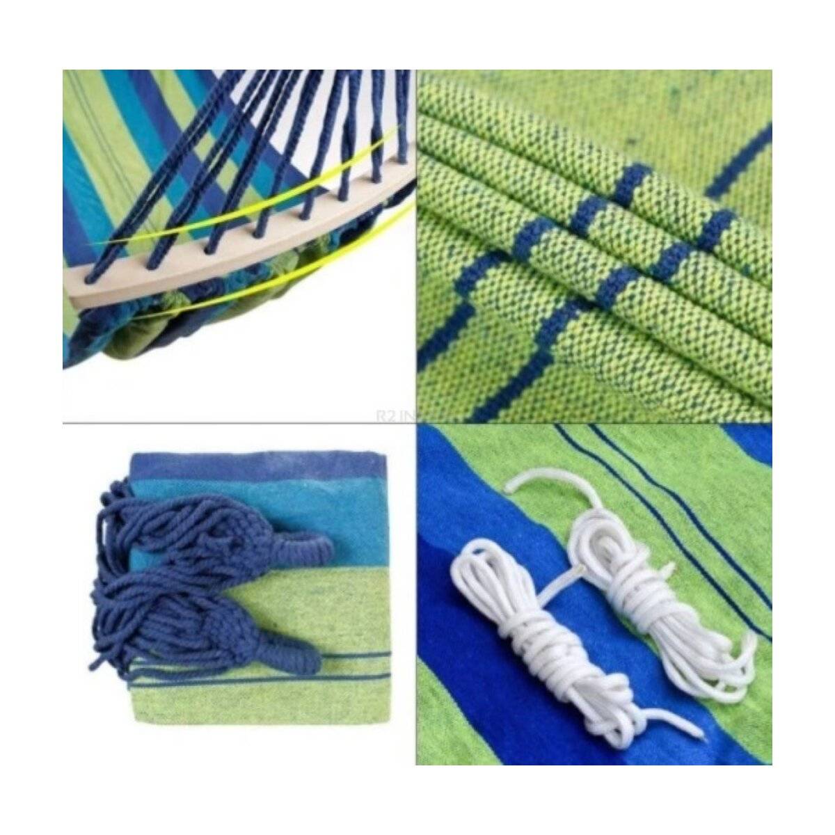 260x150cm Hängematte in Grün-Blau - Liegematte für bis zu 2 Personen