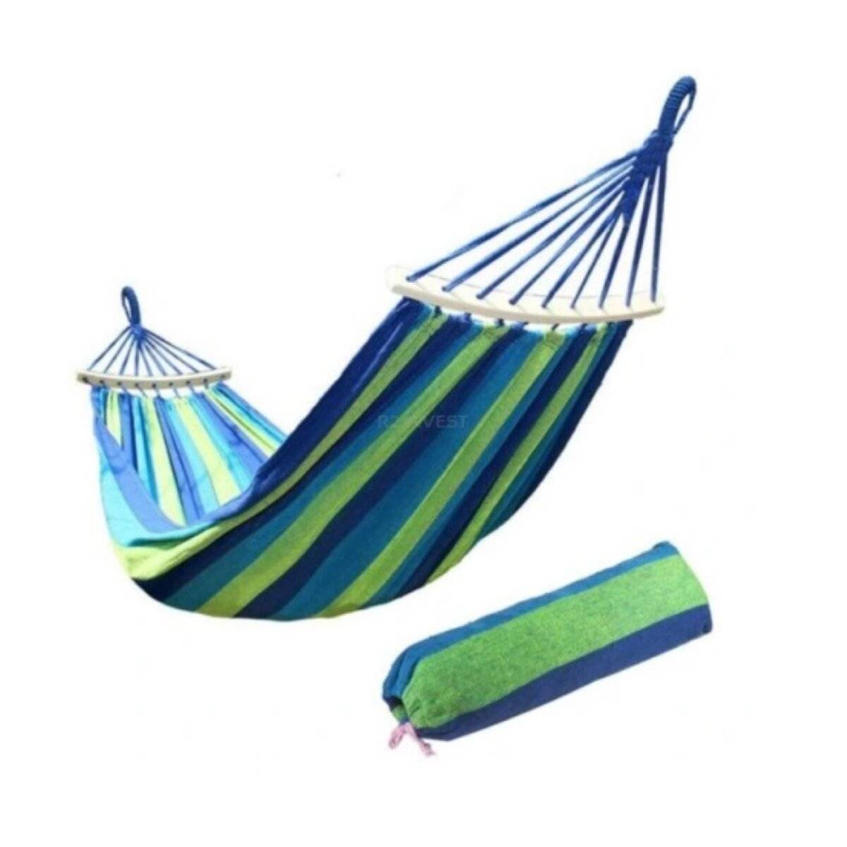 260x150cm Hängematte in Grün-Blau - Liegematte für bis zu 2 Personen