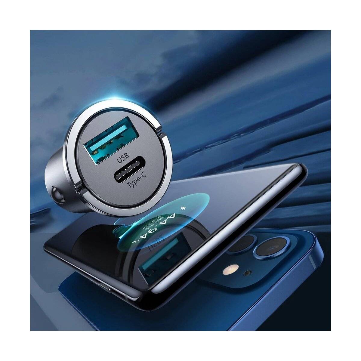 Schnelles USB Typ C / USB Autoladegerät 45 W 5 A Power Delivery Quick Charge 3.0