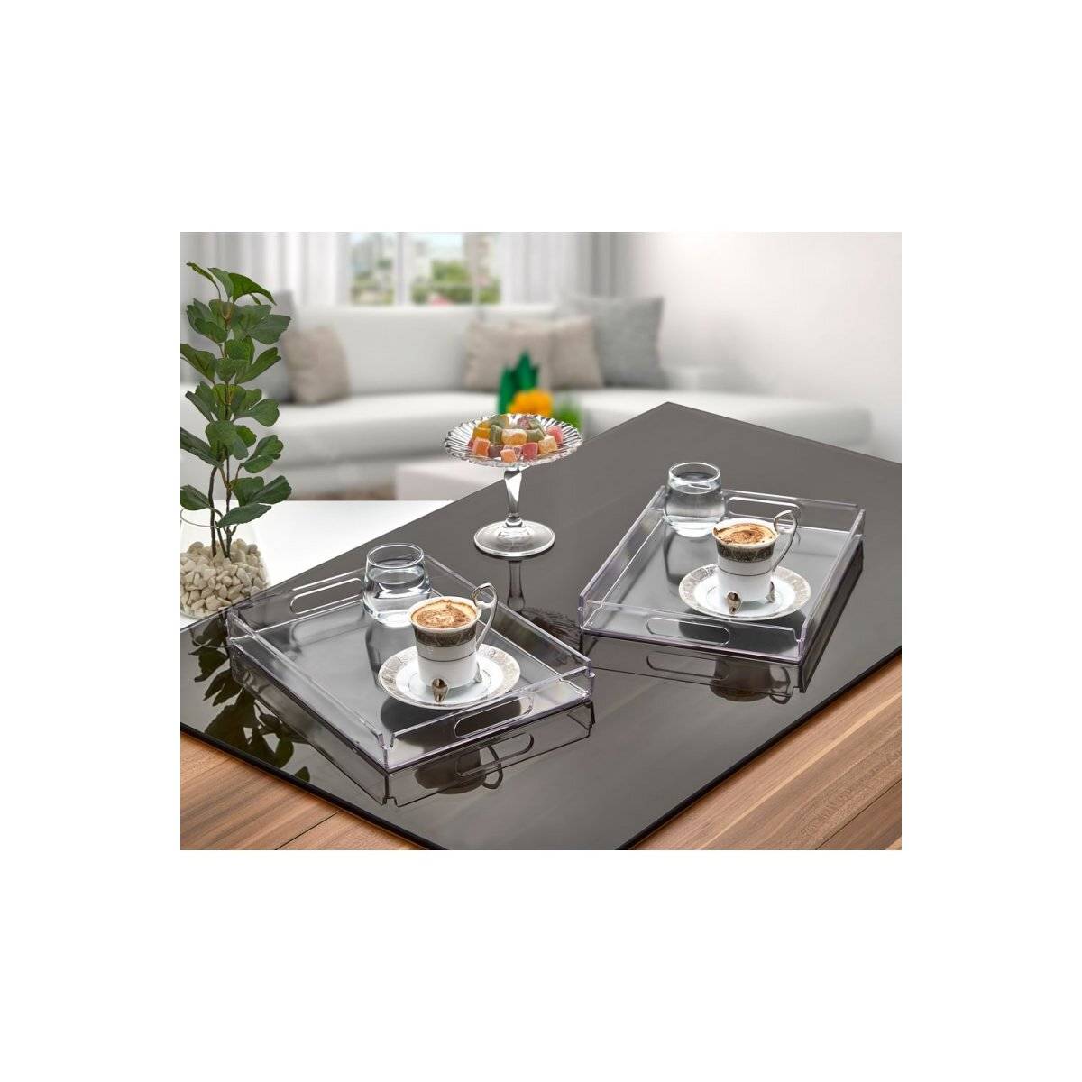 Tortenhaube und Serviertablett 2 in 1 - rechteckig