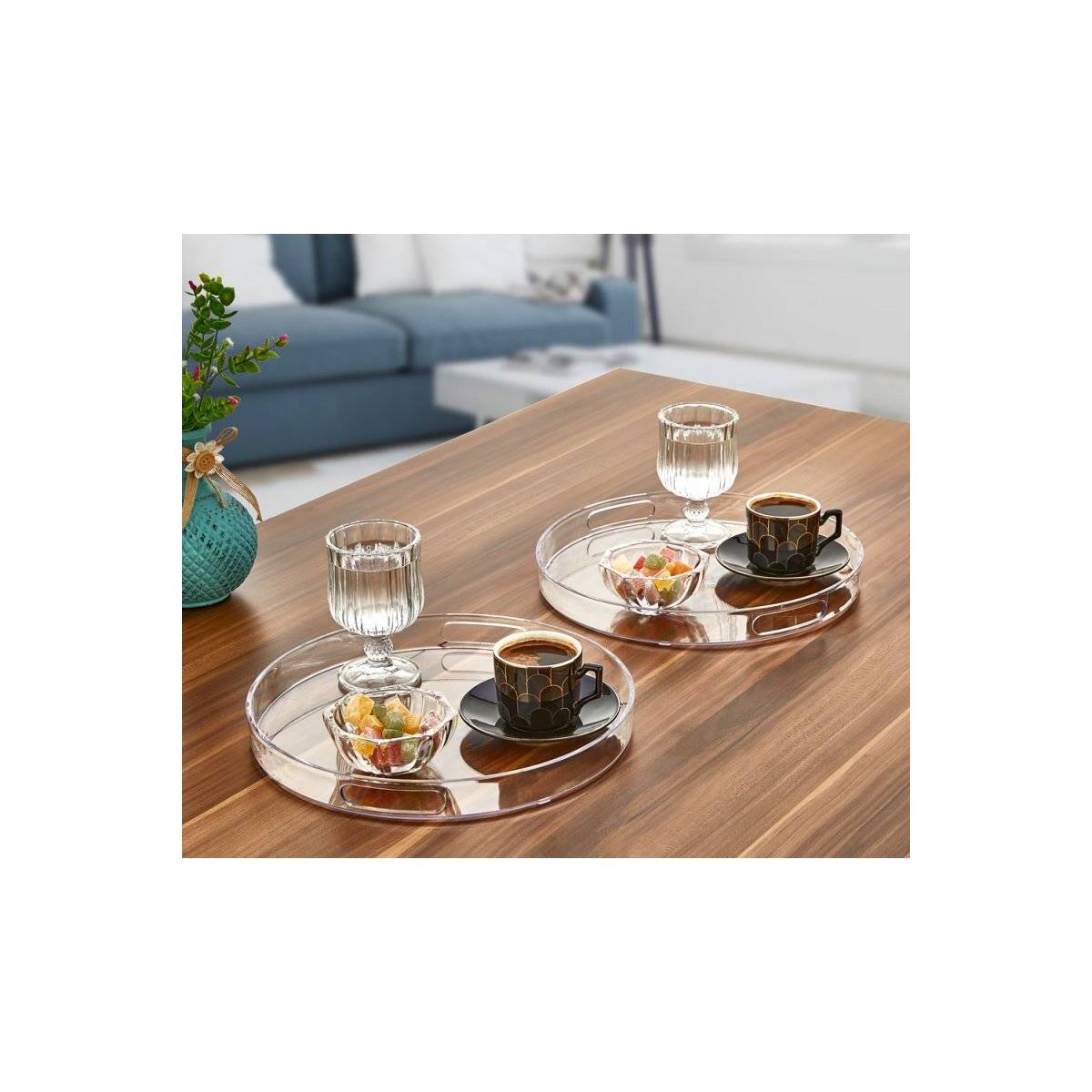 Tortenhaube und Serviertablett 2 in 1 - rund