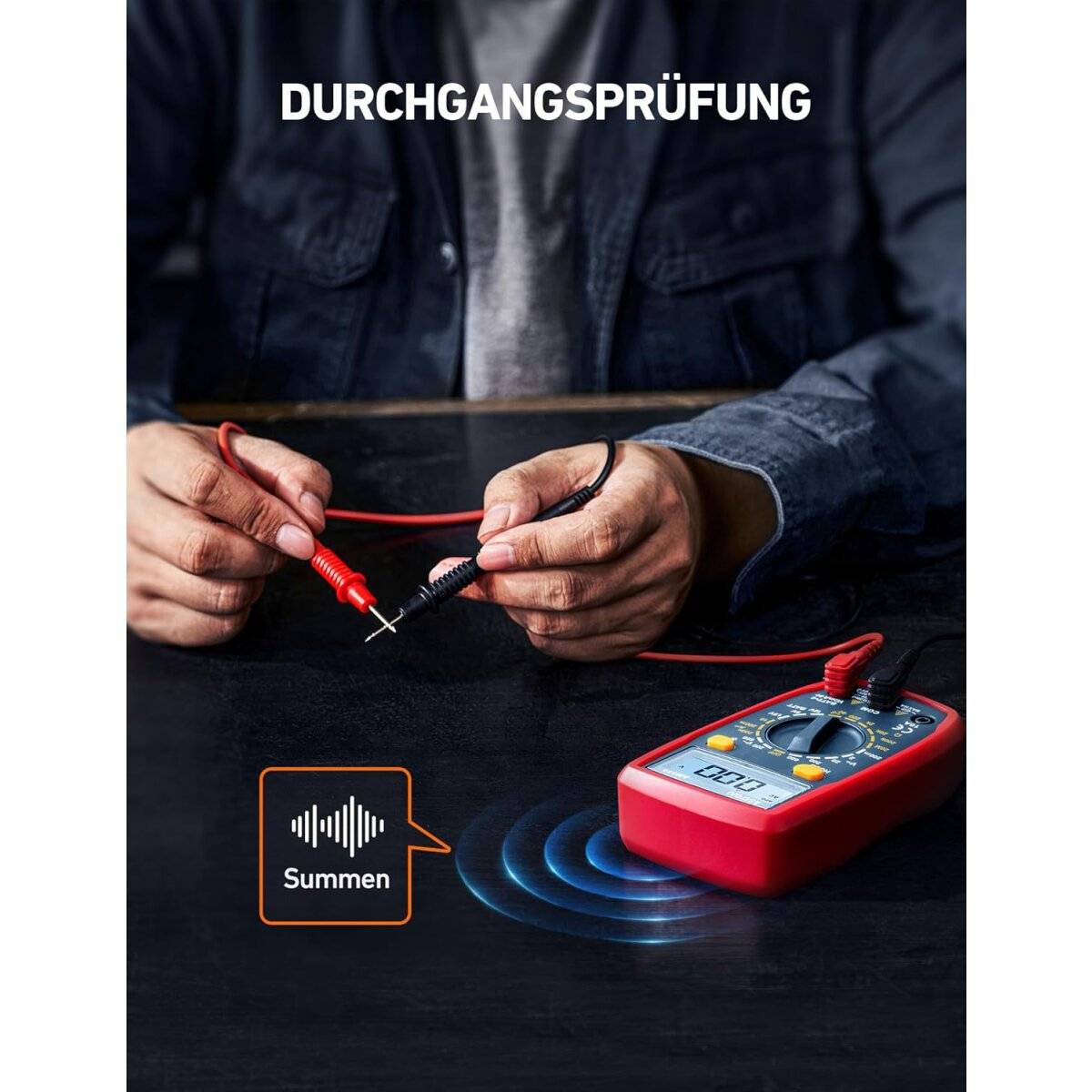 Digital Multimeter mit Ohm Volt Ampere Spannung Tester Messung von AC/DC Spannung, DC Strom, Widerstand, Diode