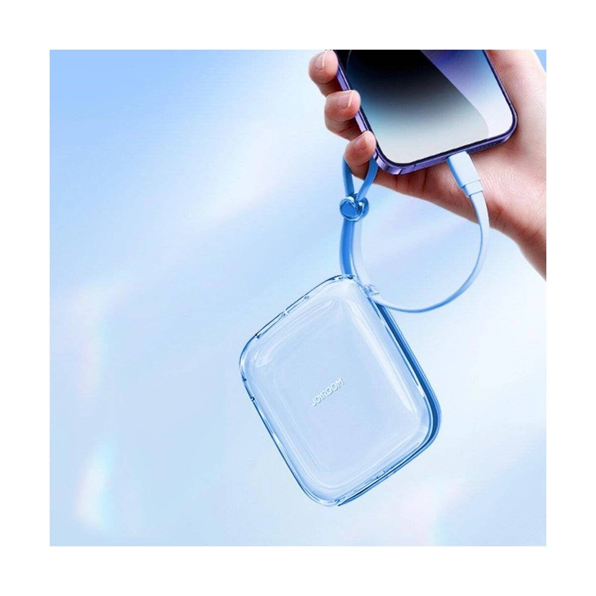 Powerbank 10000 mAh Jelly Series 22,5 W mit integriertem Kabel kompatibel mit iPhone Blau