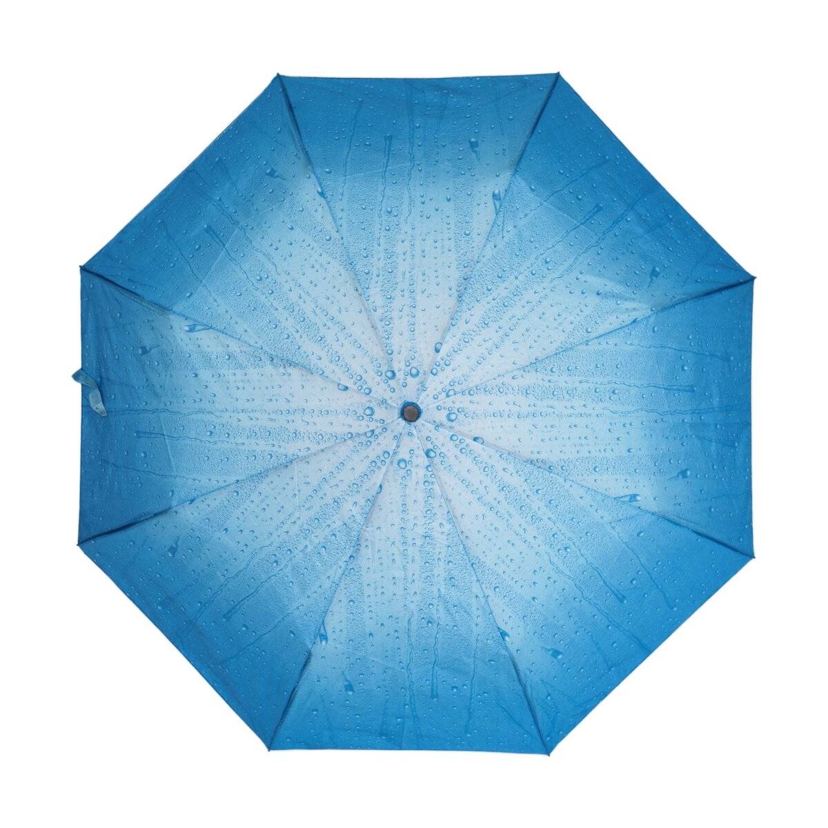 Teleskop Taschenschirm mit Schutzhülle ø100 cm mit Tropfenmotiv Winddicht Blau