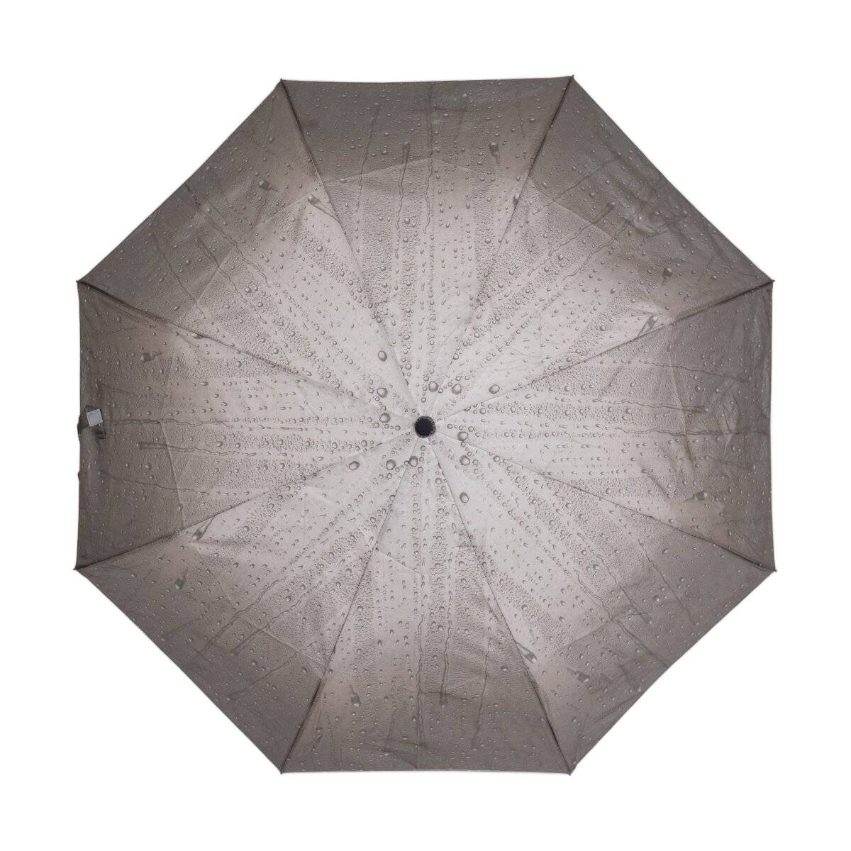 Teleskop Taschenschirm mit Schutzhülle ø100 cm mit Tropfenmotiv Winddicht Braun