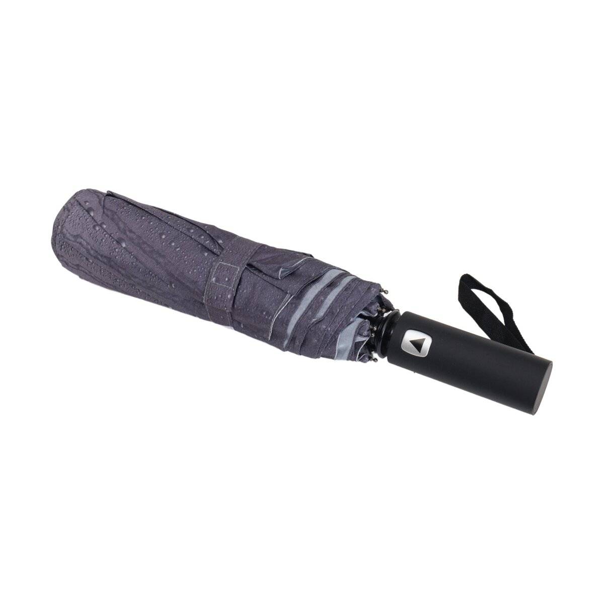 Teleskop Taschenschirm mit Schutzhülle ø100 cm mit Tropfenmotiv Winddicht Grau