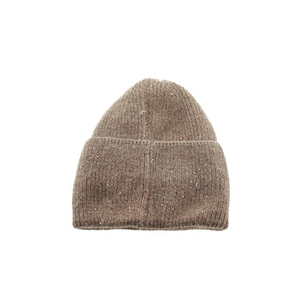 Bestickte Wintermütze ideal für kalte Tage mit Innenfutter für Damen OneSize Braun