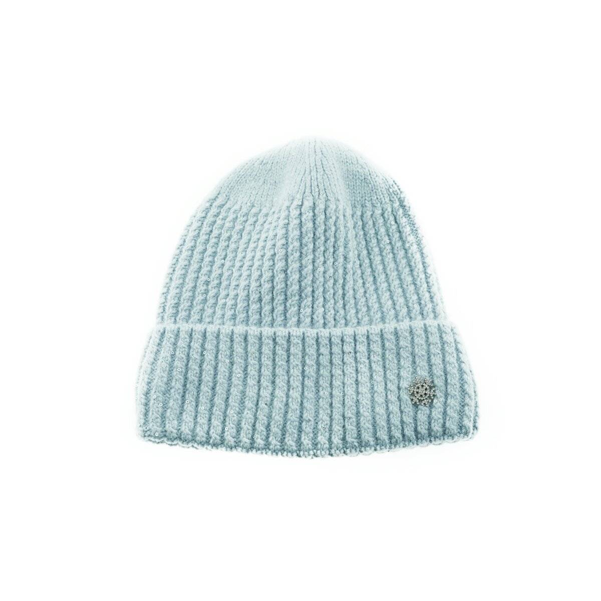 Mütze mit Schneeflockenmotiv für Damen und Mädchen Ideal für kalte Herbst und Wintertage Blau