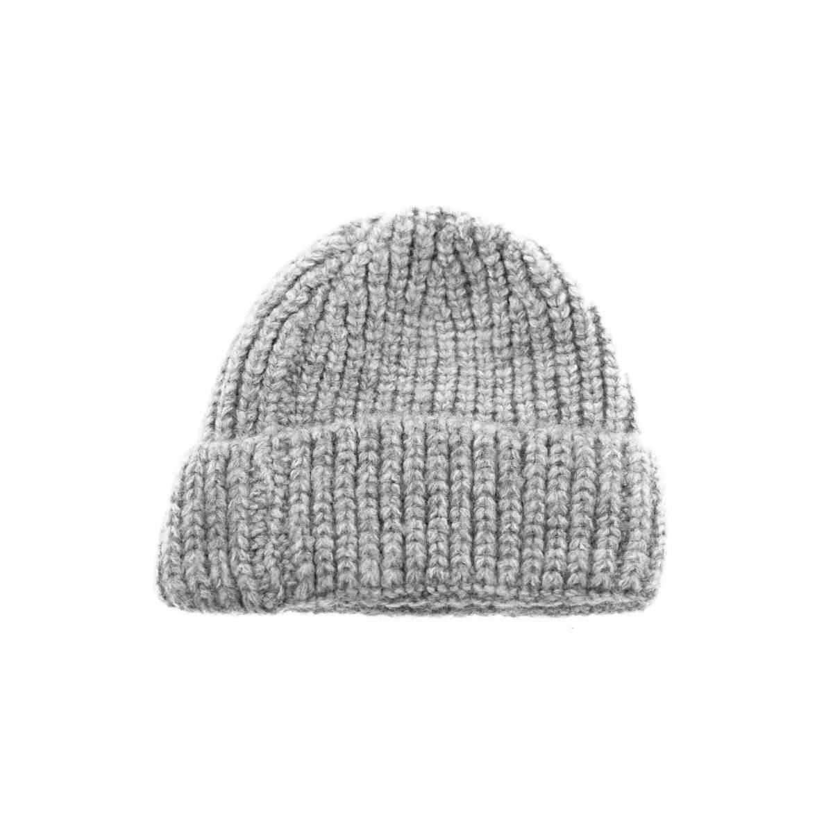 Mütze mit Strickmotiv für Erwachsene und Kinder für kalte Herbst- und Wintertage Grau