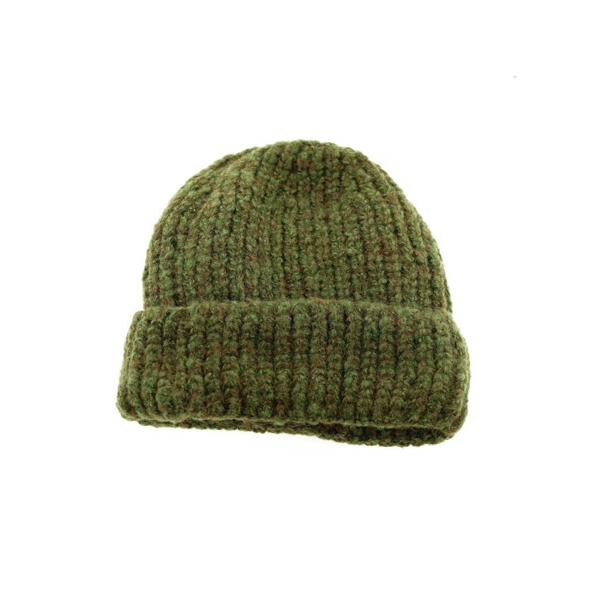 Mütze mit Strickmotiv für Erwachsene und Kinder für kalte Herbst- und Wintertage Grün